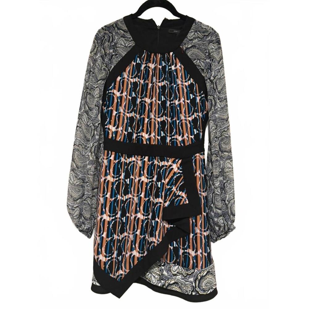 BCBG Maxazria sz‎ 0 hippie boho long sleeve mini dress 0